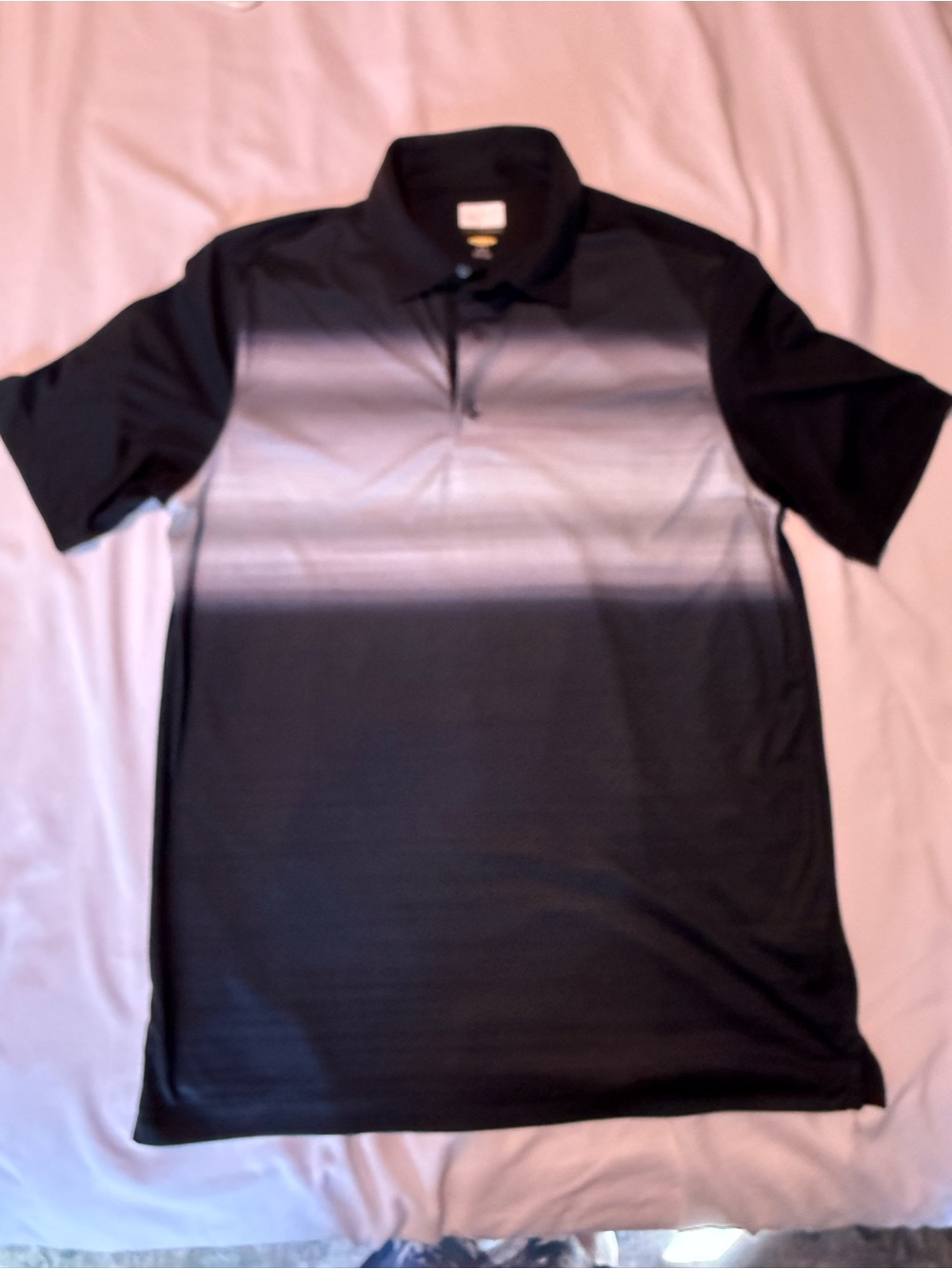 Men's Greg Norman Golf shirt- Black to Gray Polo Shirt